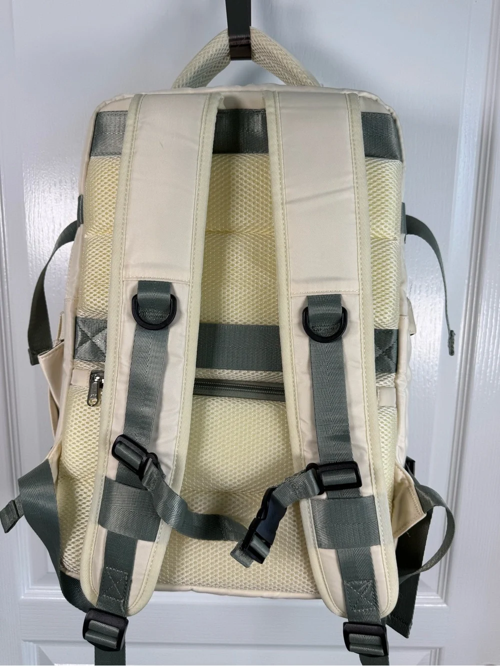 Beige Travel Backpack - Water-Resistant Laptop Bag